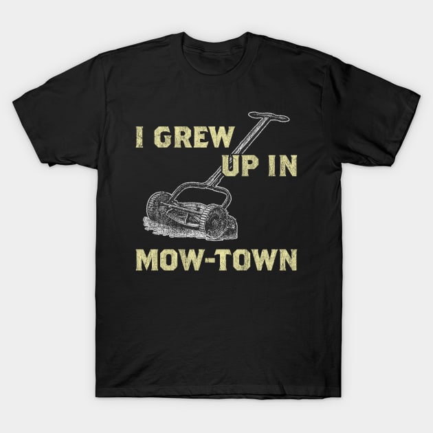 Funny Old School Lawn Mowing TDesign - Lawn mowing Design T-Shirt by Vector Deluxe